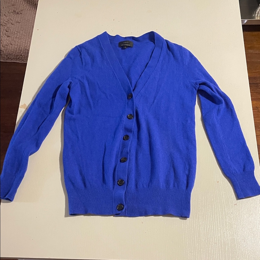 J. Crew Royal Blue Cashmere Blend Cardigan- Size XS
